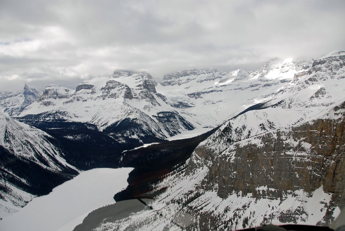 21 Marvel Lake, Mount Alcantara, Mount Gloria, Eon Mountain, Aye Mountain, Gloria Lake, Mount Assiniboine With Summit In Clouds, Terrapin Mountain From Helicopter In Winter